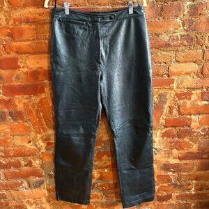 High-rise leather pants